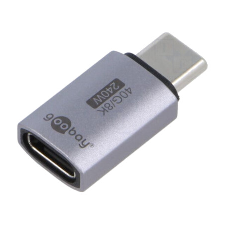 Adaptor; USB 4.0; USB C soclu,USB C mufă; nichelat; argintie