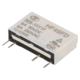 Releu: electromagnetic; SPST-NO; Ubobină: 5VDC; 5A; 5A/250VAC; PCB