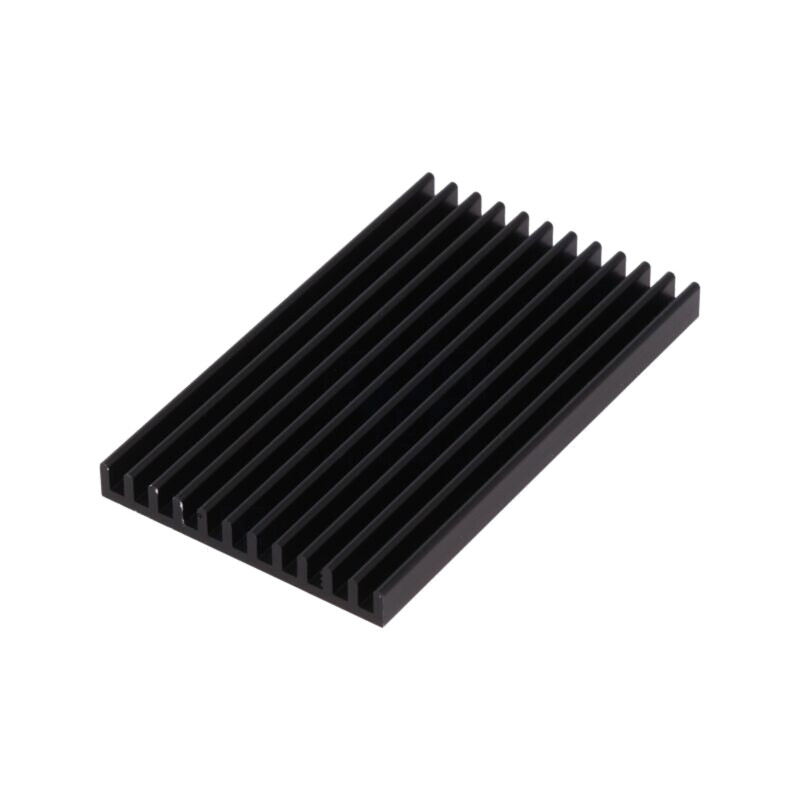 Radiator: extrudat; cu aripioare; neagră; L: 75mm; W: 45mm; H: 6mm