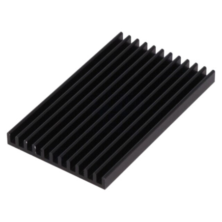 Radiator: extrudat; cu aripioare; neagră; L: 75mm; W: 45mm; H: 6mm