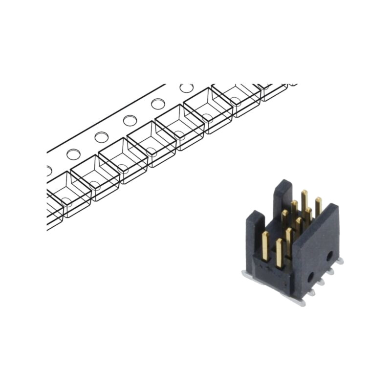 Conector: şiruri pini; tată; PIN: 10; 1,27mm; gold flash; SMT; soclu