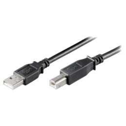 Cablu; USB 2.0; USB A mufă,USB B mufă; 1,8m; negru; Fire: Cu; PVC
