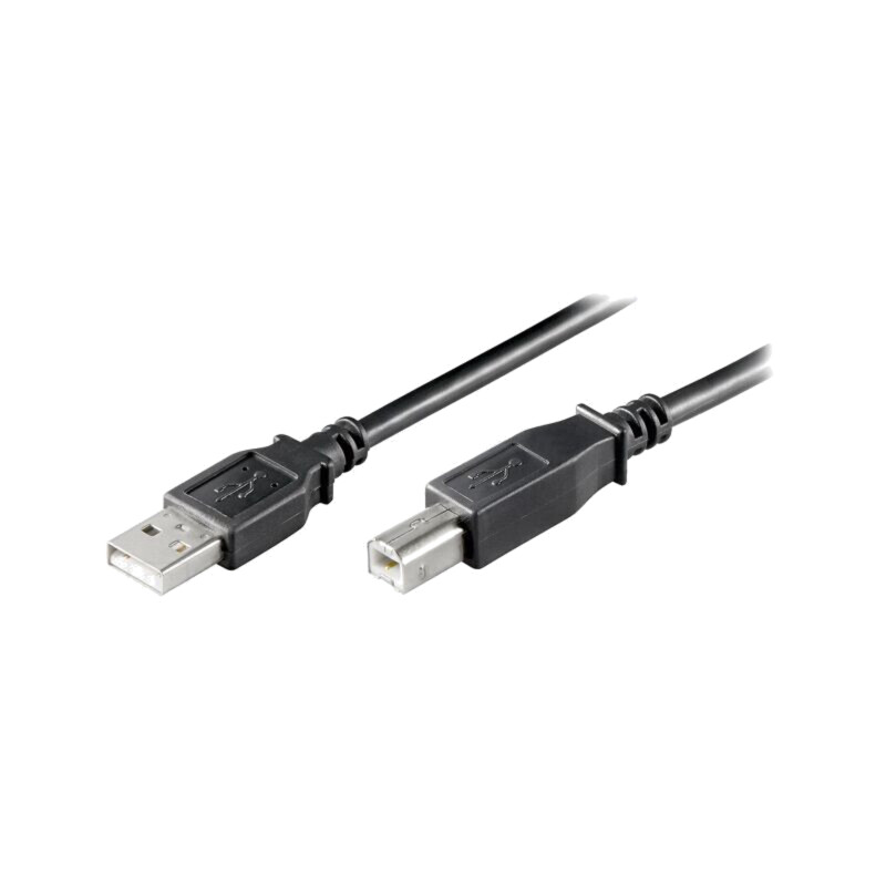 Cablu; USB 2.0; USB A mufă,USB B mufă; 1,8m; negru; Fire: Cu; PVC