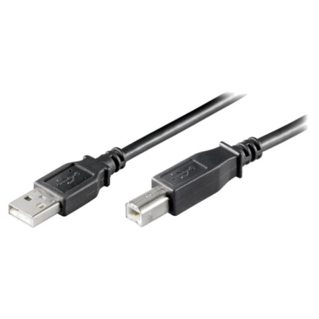 Cablu; USB 2.0; USB A mufă,USB B mufă; 1,8m; negru; Fire: Cu; PVC