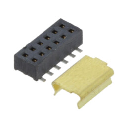 Conector: şiruri pini; mamă; PIN: 12; 1,27mm; gold flash; SMT; soclu