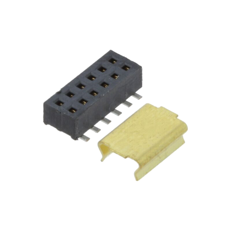 Conector: şiruri pini; mamă; PIN: 12; 1,27mm; gold flash; SMT; soclu