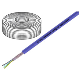 Cablu; UNITRONIC® BUS LD; 2x2x0,22mm2; litat; Cu; PVC; violet; 250V