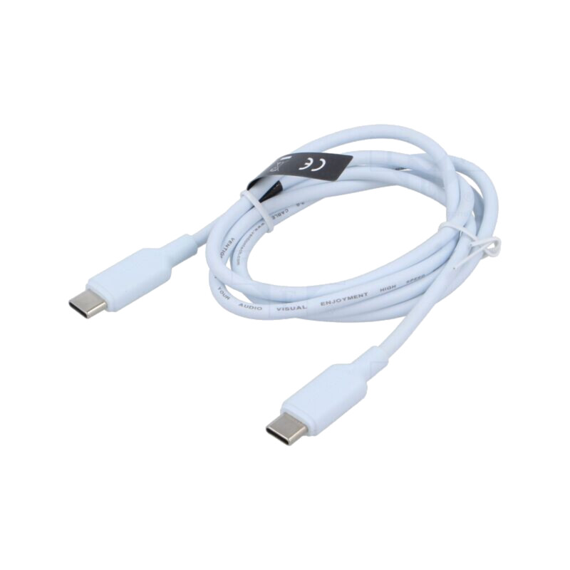 Cablu; USB 2.0; USB C mufă,din ambele părţi; nichelat; 1m; PVC