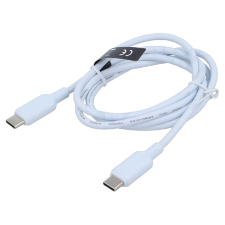 Cablu; USB 2.0; USB C mufă,din ambele părţi; nichelat; 1m; PVC