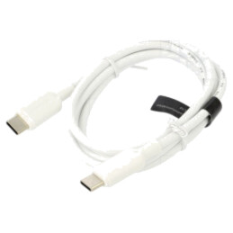 Cablu; USB 2.0; USB C mufă,din ambele părţi; nichelat; 1m; alb