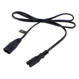 Cablu; 2x0,5mm2; IEC C7 mamă,IEC C8 tată; PVC; 1m; negru; 2,5A