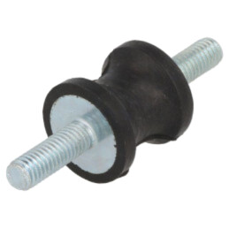 Atenuator de vibraţii; M6; Ø: 20mm; gumă; Lung: 20mm; 191N; 38N/mm