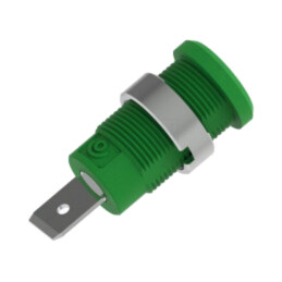 Conector: banană 4mm; soclu; 36A; 1kV; verde; nichelat; cu izolaţie