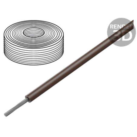 Cablu; SiF; 1x6mm2; litat; Cu; LSZH,silicon; maro; -60÷180°C; 100m