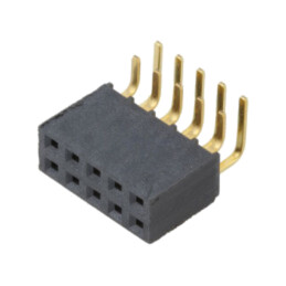 Conector: şiruri pini; mamă; PIN: 10; 2,54mm; aurit; THT; soclu