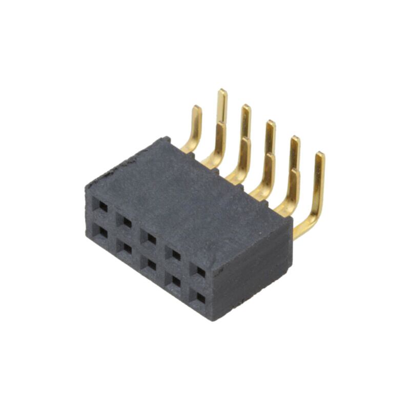 Conector: şiruri pini; mamă; PIN: 10; 2,54mm; aurit; THT; soclu