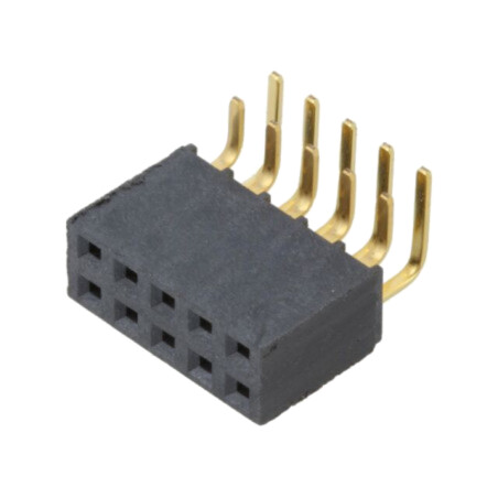 Conector: şiruri pini; mamă; PIN: 10; 2,54mm; aurit; THT; soclu