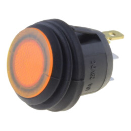 ROCKER; SPST; Poz: 2; ON-OFF; 10A/24VDC; galbenă; IP65; LED; 50mΩ