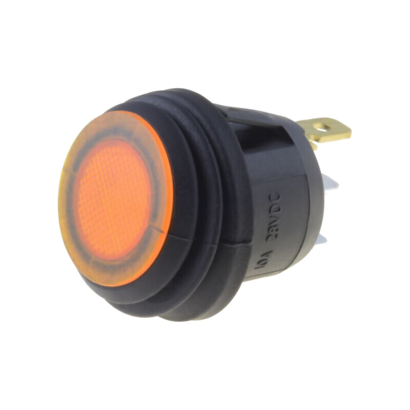 ROCKER; SPST; Poz: 2; ON-OFF; 10A/24VDC; galbenă; IP65; LED; 50mΩ