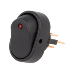 ROCKER; SPST; Poz: 2; ON-OFF; 15A/24VDC; neagră; LED; R13-133-DC