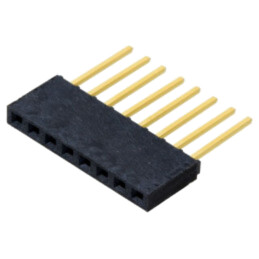 Conector: şiruri pini; mamă; PIN: 8; 2,54mm; aurit; THT; soclu; drept