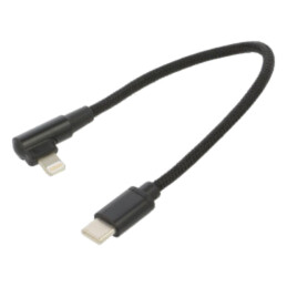 Cablu; USB 2.0; mufă în unghi Apple Lightning,USB C mufă; 0,2m