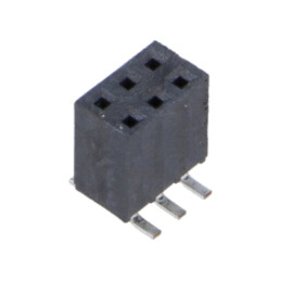 Conector: şiruri pini; mamă; PIN: 6; 2,54mm; gold flash; SMT; soclu