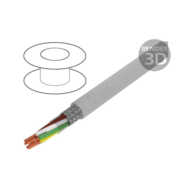 Cablu; Li2YCY-TP; 3x2x0,25mm2; ecranat,tresă de cupru cositorit