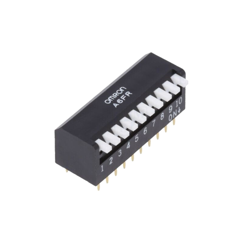 Comutator: DIP-SWITCH; Număr secţiuni: 10; ON-OFF; 0,025A/24VDC Comutator: DIP-SWITCH; Număr secţiuni: 10; ON-OFF; 0,025A/24VDC
