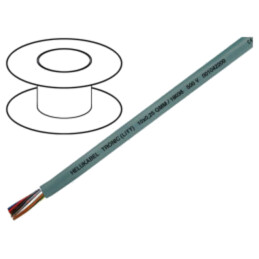 Cablu; LiYY; 8x0,75mm2; neecranat; 500V; Cu; litat; gri; Clasa: 5