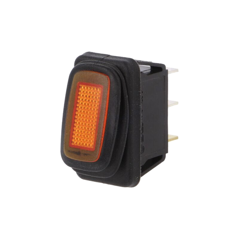 ROCKER; SPST; Poz: 2; ON-OFF; 16A/12VDC; portocalie; IP65; LED; 12V