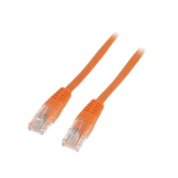 Patch cord; U/UTP; 5e; sârmă; CCA; PE; portocalie; 3m; 26AWG