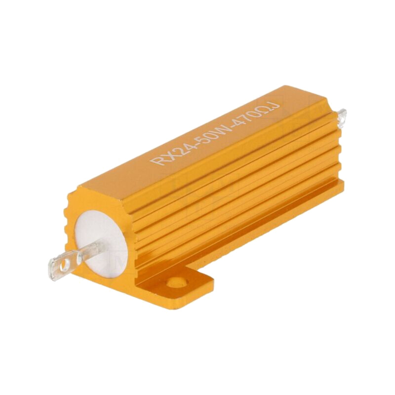 Rezistor: bobinat; cu radiator; 470Ω; 50W; ±1%; 30ppm/°C; pt.lipit Rezistor: bobinat; cu radiator; 470Ω; 50W; ±1%; 30ppm/°C; pt.lipit