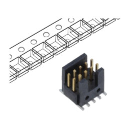Conector: şiruri pini; tată; PIN: 10; 1,27mm; gold flash; SMT; soclu
