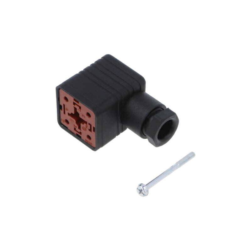 Conector: cu valvă; mufă; format A; 18mm; mamă; PIN: 4; în unghi 90° Conector: cu valvă; mufă; format A; 18mm; mamă; PIN: 4; în unghi 90°