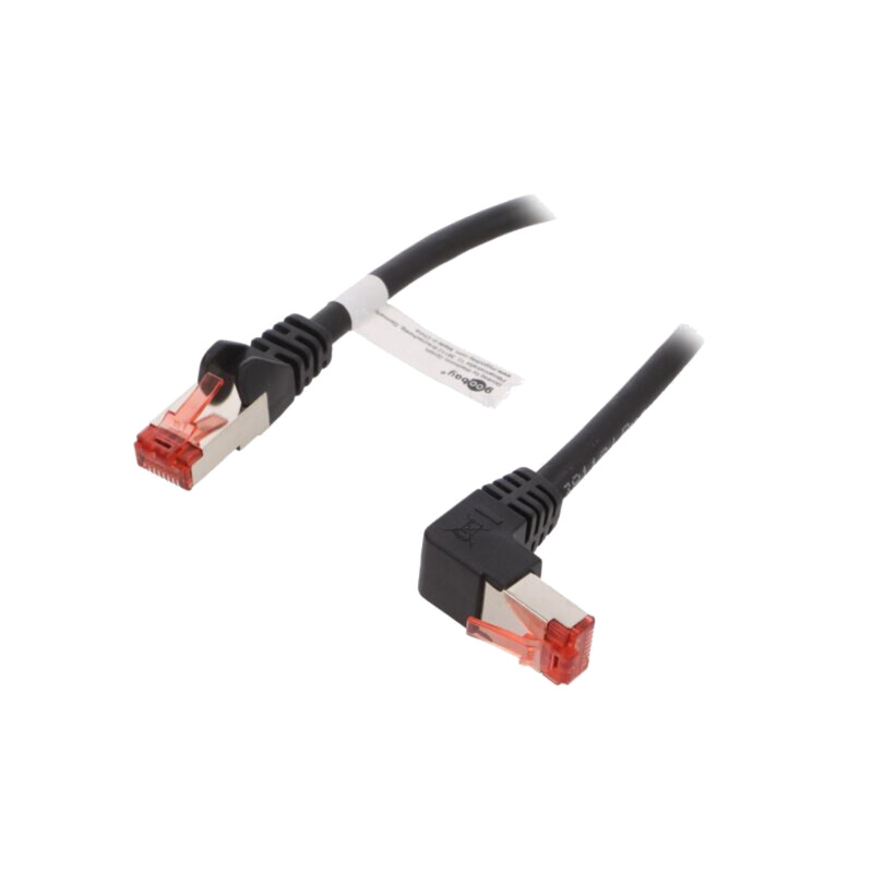 Patch cord; S/FTP; 6; litat; Cu; LSZH; negru; 1m; 28AWG; -20÷65°C Patch cord; S/FTP; 6; litat; Cu; LSZH; negru; 1m; 28AWG; -20÷65°C