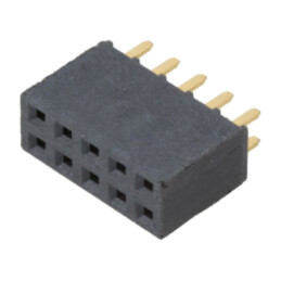 Conector: şiruri pini; mamă; PIN: 10; 2,54mm; aurit; THT; soclu