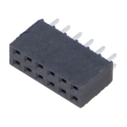 Conector: şiruri pini; mamă; PIN: 12; 2,54mm; aurit selectiv; THT