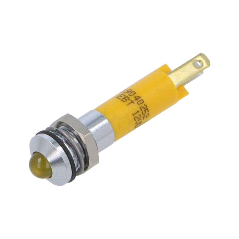 Lampă de control: LED; convex; galbenă; 12VDC; Ø8mm; IP67; ØLED: 5mm Lampă de control: LED; convex; galbenă; 12VDC; Ø8mm; IP67; ØLED: 5mm
