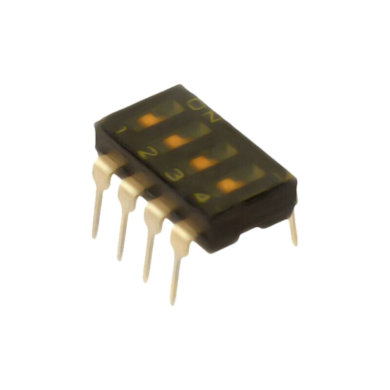Comutator: DIP-SWITCH; Număr secţiuni: 4; ON-OFF; 0,025A/24VDC