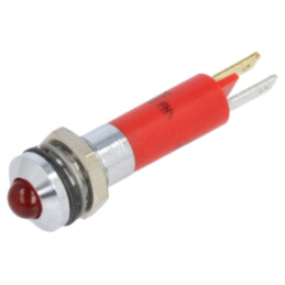 Lampă de control: LED; convex; roşie; 12VDC; Ø8mm; IP67; ØLED: 5mm