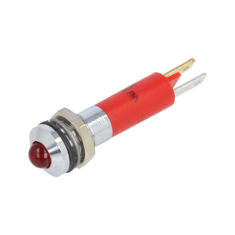 Lampă de control: LED; convex; roşie; 12VDC; Ø8mm; IP67; ØLED: 5mm Lampă de control: LED; convex; roşie; 12VDC; Ø8mm; IP67; ØLED: 5mm