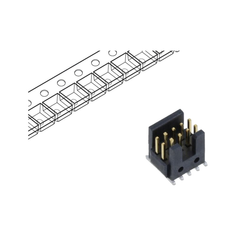 Conector: şiruri pini; tată; PIN: 10; 1,27mm; gold flash; SMT; soclu Conector: şiruri pini; tată; PIN: 10; 1,27mm; gold flash; SMT; soclu