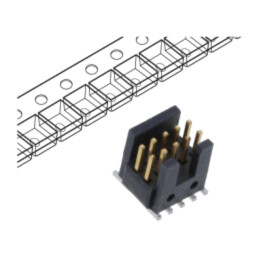 Conector: şiruri pini; tată; PIN: 10; 1,27mm; aurit; SMT; soclu; rolă