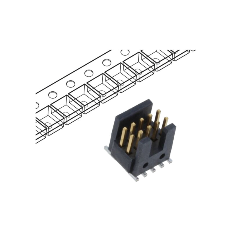 Conector: şiruri pini; tată; PIN: 10; 1,27mm; aurit; SMT; soclu; rolă Conector: şiruri pini; tată; PIN: 10; 1,27mm; aurit; SMT; soclu; rolă