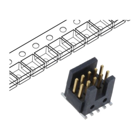 Conector: şiruri pini; tată; PIN: 10; 1,27mm; aurit; SMT; soclu; rolă