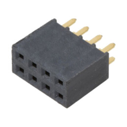 Conector: şiruri pini; mamă; PIN: 8; 2,54mm; aurit; THT; soclu; drept
