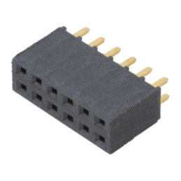 Conector: şiruri pini; mamă; PIN: 12; 2,54mm; aurit; THT; soclu