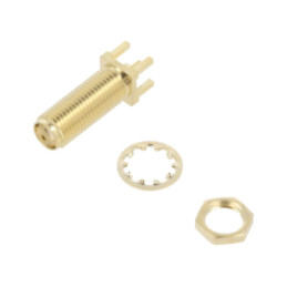 Conector: SMA; soclu; mamă; drept; THT; pt.montare pe panou; PTFE