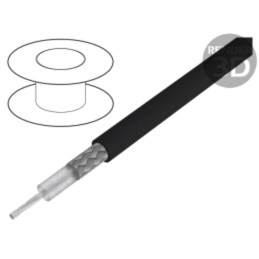 Cablu: coaxial; RG-H58C/U; litat; Cu; PE; negru; 5,4mm